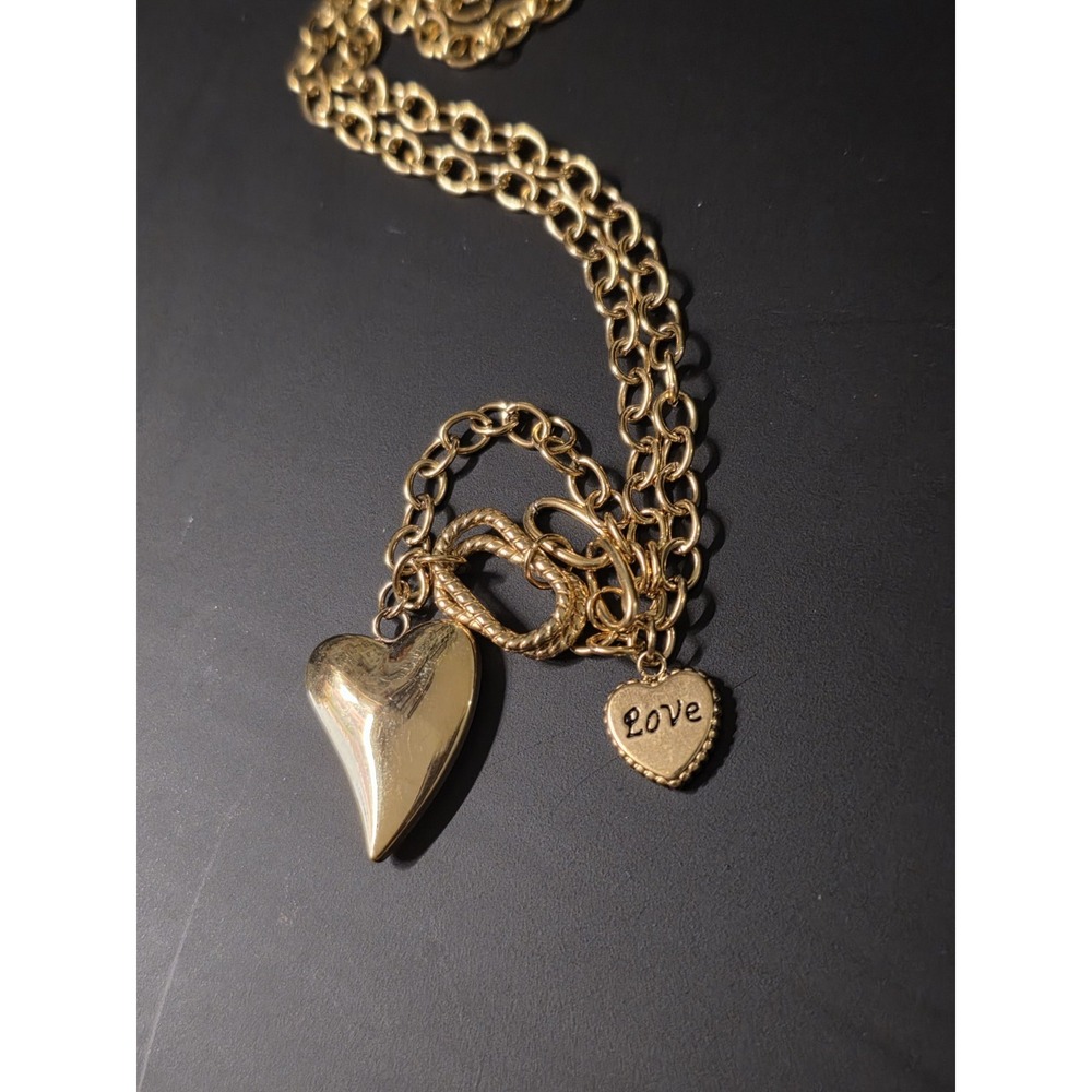 Heart Love Gold Plated Necklace Stainless Steel Size 18" & 2" Extender